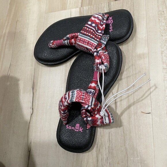 Sanuk Yoga Sling Kids' Raspberry‎ Lanai Burst Prints Sandals 7-8M - Picture 3 of 4